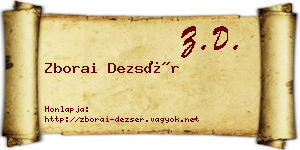 Zborai Dezsér névjegykártya